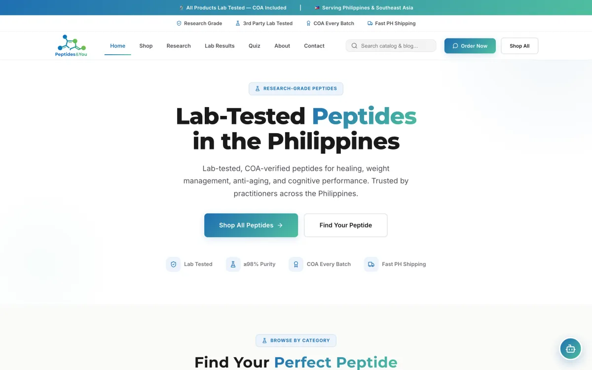 Wellness retail website with a product shop and generated photography