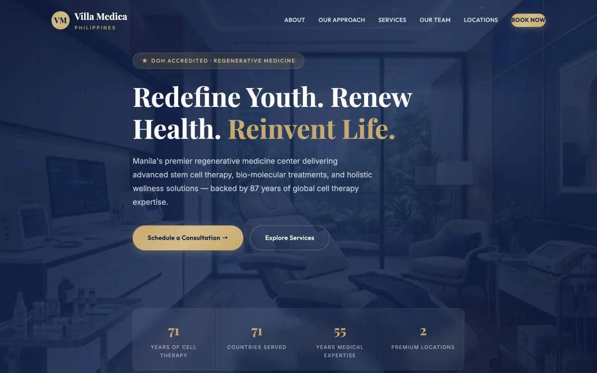 Regenerative medicine clinic website